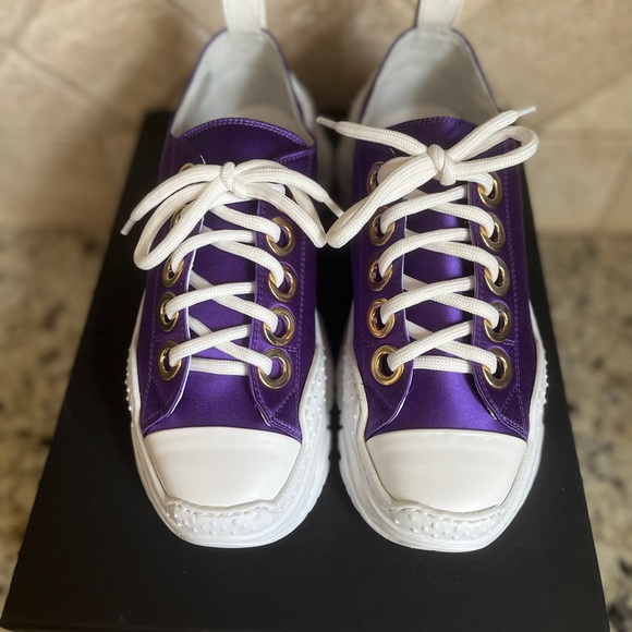 Rare!!! No. 21 Billy Satin Purple Designer Luxury Sneakers NIB NWT - Picture 8 of 16
